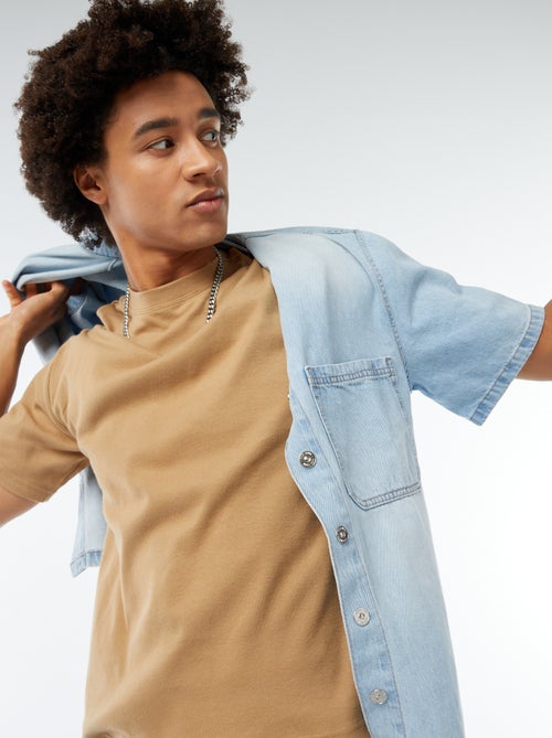 Katoenen T-shirt met ronde hals - Kiabi