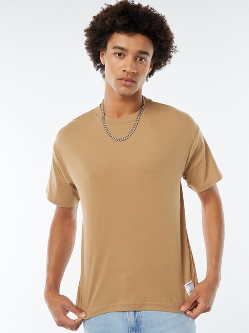 Katoenen T-shirt met ronde hals - Kiabi