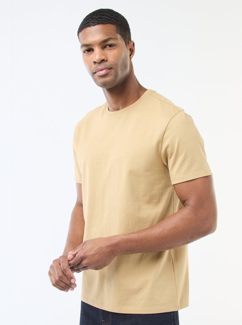 Katoenen T-shirt met ronde hals - Kiabi