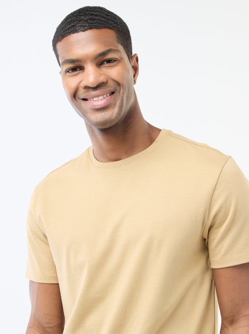 Katoenen T-shirt met ronde hals - Kiabi