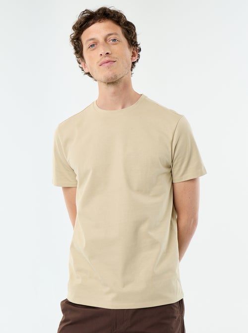Katoenen T-shirt met ronde hals - Kiabi
