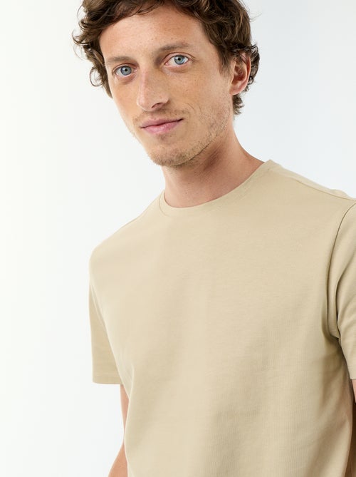 Katoenen T-shirt met ronde hals - Kiabi
