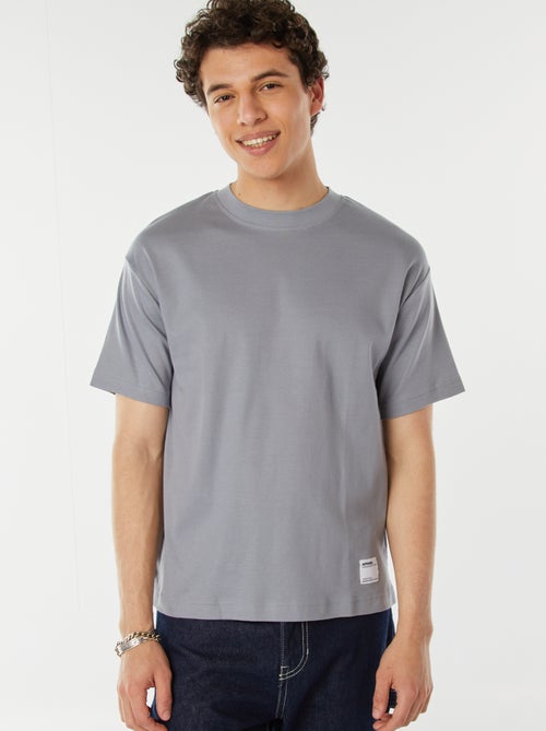 Katoenen T-shirt met ronde hals - Kiabi