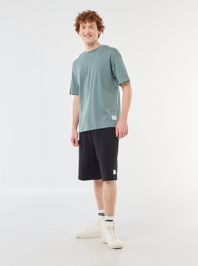 Katoenen T-shirt met ronde hals Blauw - Kiabi