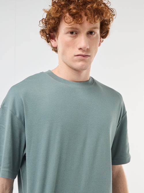 Katoenen T-shirt met ronde hals - Kiabi