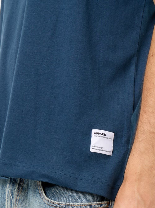 Katoenen T-shirt met ronde hals - Kiabi