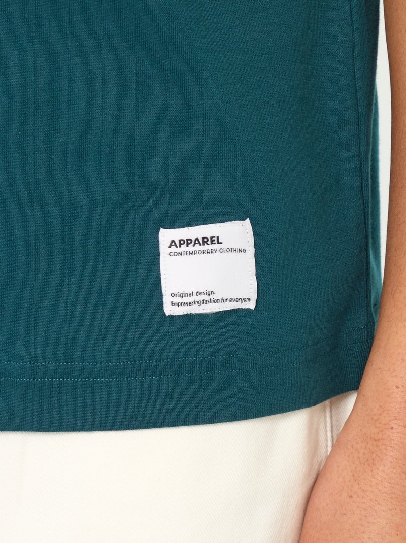 Katoenen T-shirt met ronde hals Blauw - Kiabi