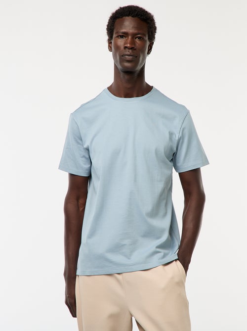 Katoenen T-shirt met ronde hals - Kiabi