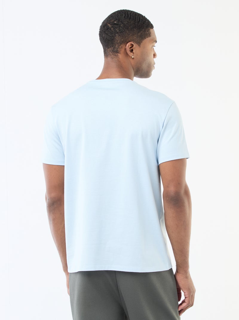 Katoenen T-shirt met ronde hals Blauw - Kiabi
