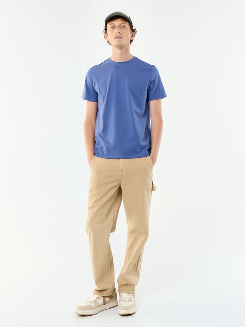 Katoenen T-shirt met ronde hals - Kiabi
