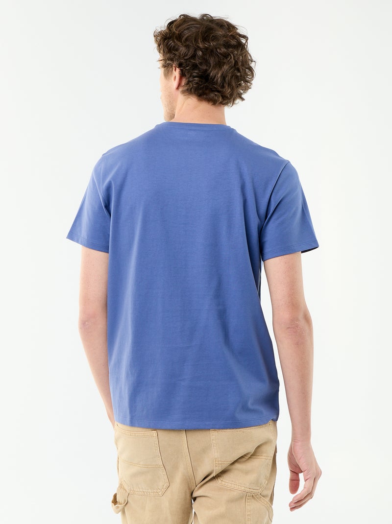 Katoenen T-shirt met ronde hals Blauw - Kiabi