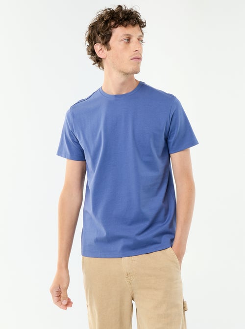 Katoenen T-shirt met ronde hals - Kiabi