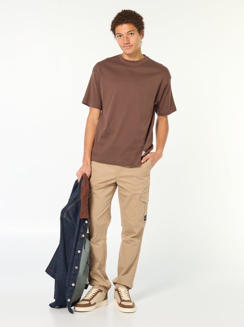 Katoenen T-shirt met ronde hals - Kiabi Katoenen T-shirt met ronde hals - Kiabi