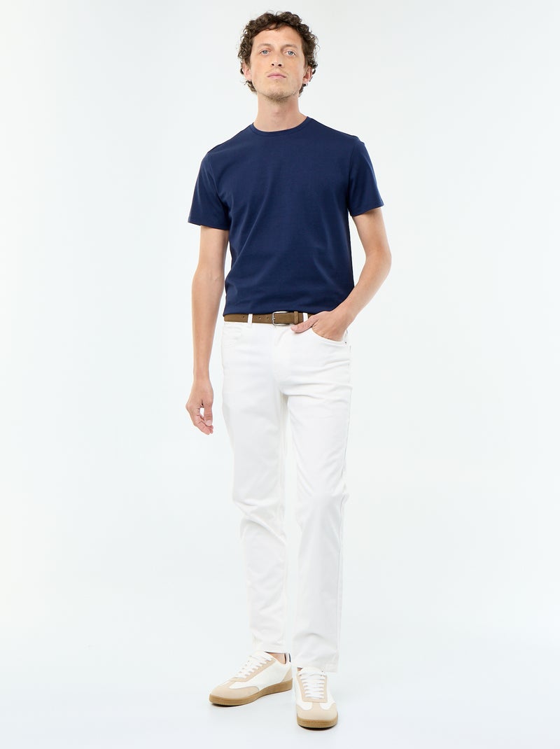 Katoenen T-shirt met ronde hals Donkerblauw - Kiabi