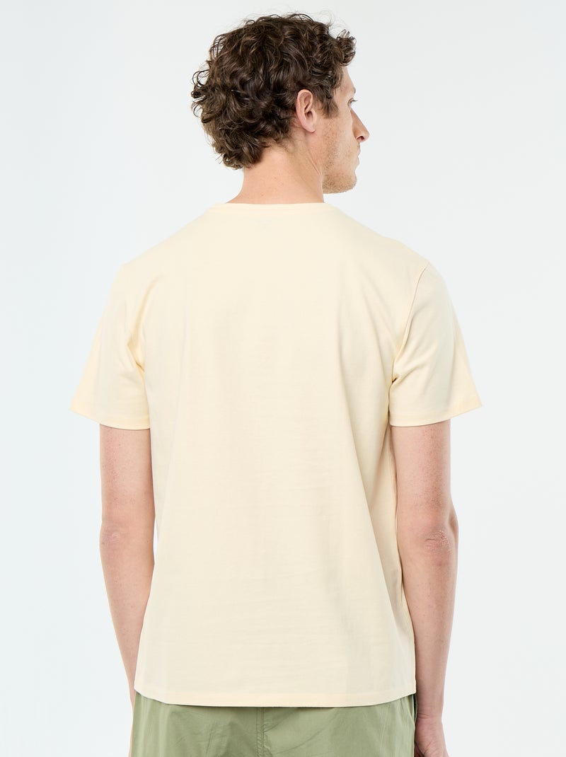 Katoenen T-shirt met ronde hals Geel - Kiabi