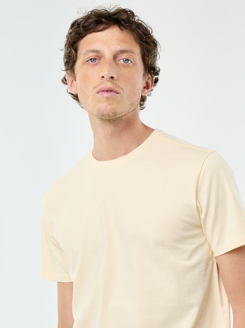 Katoenen T-shirt met ronde hals - Kiabi