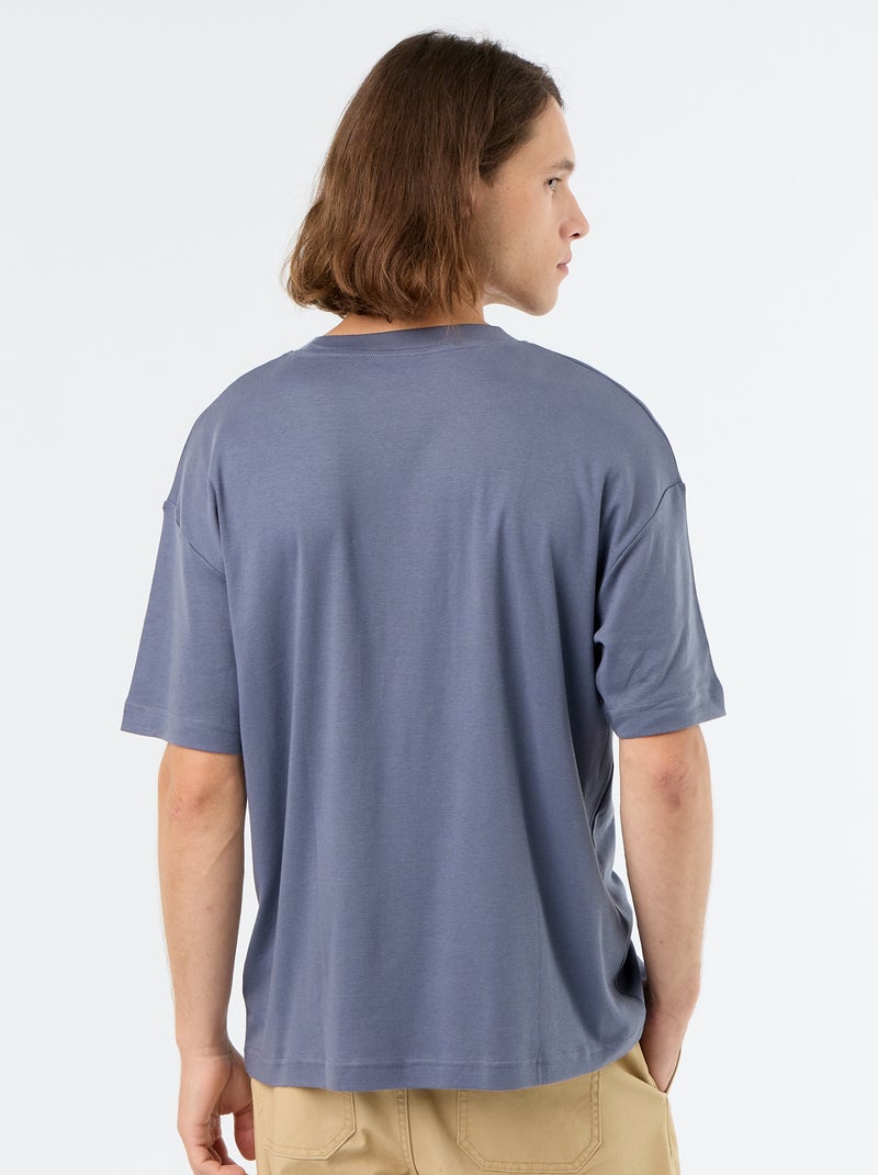 Katoenen T-shirt met ronde hals Grijs - Kiabi