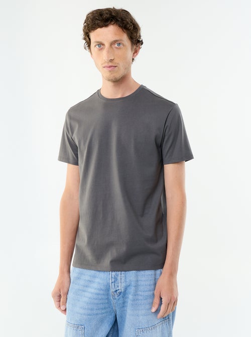 Katoenen T-shirt met ronde hals - Kiabi