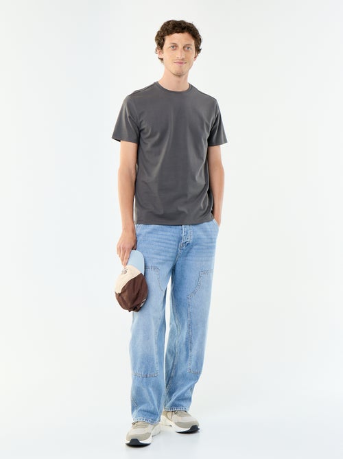 Katoenen T-shirt met ronde hals - Kiabi