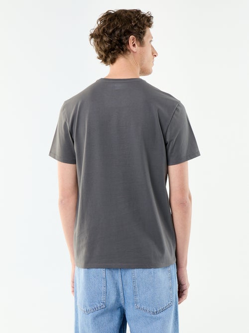 Katoenen T-shirt met ronde hals - Kiabi