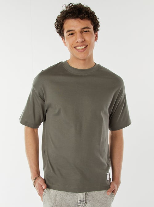 Katoenen T-shirt met ronde hals - Kiabi