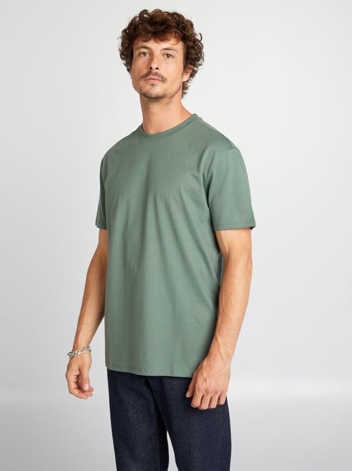 Katoenen T-shirt met ronde hals - Kiabi