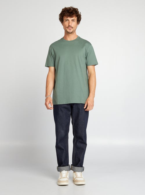 Katoenen T-shirt met ronde hals - Kiabi