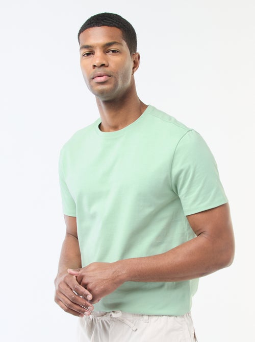 Katoenen T-shirt met ronde hals - Kiabi Katoenen T-shirt met ronde hals - Kiabi