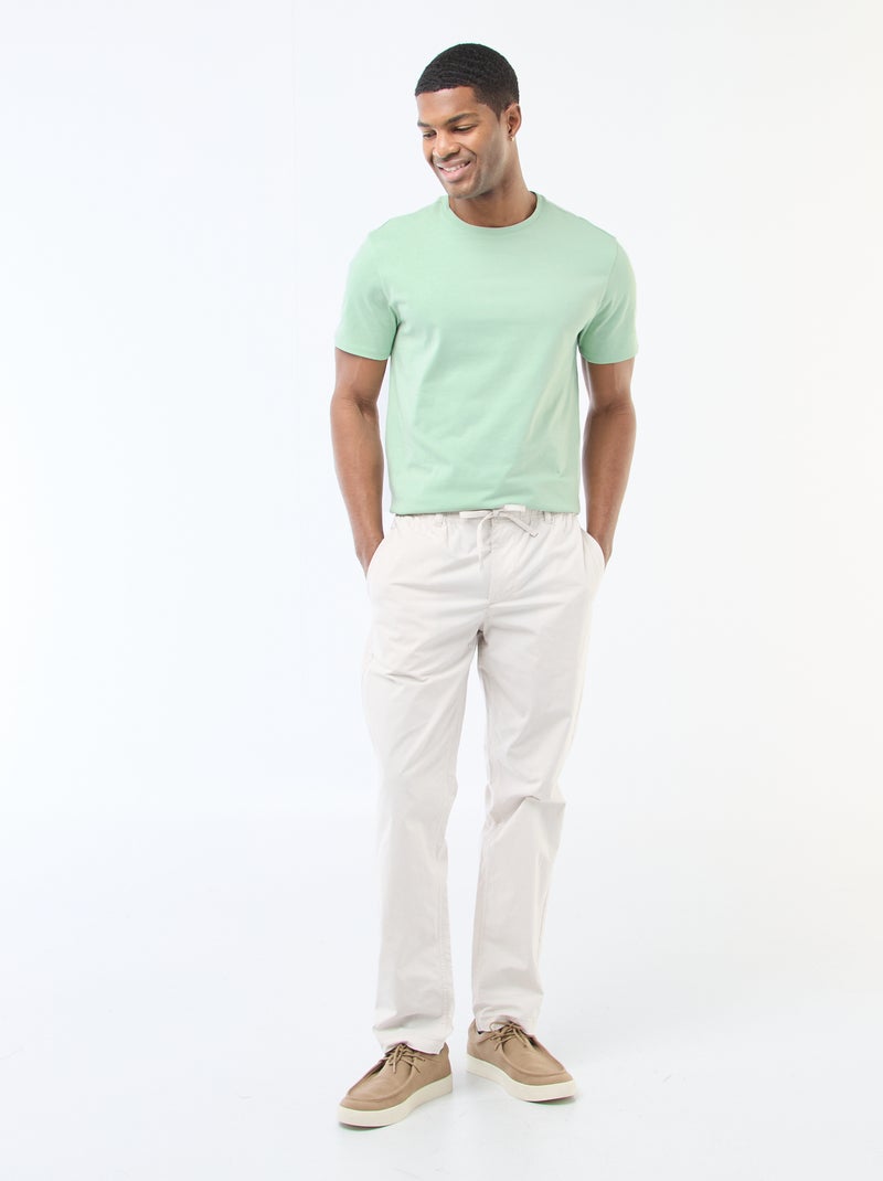 Katoenen T-shirt met ronde hals Groen - Kiabi