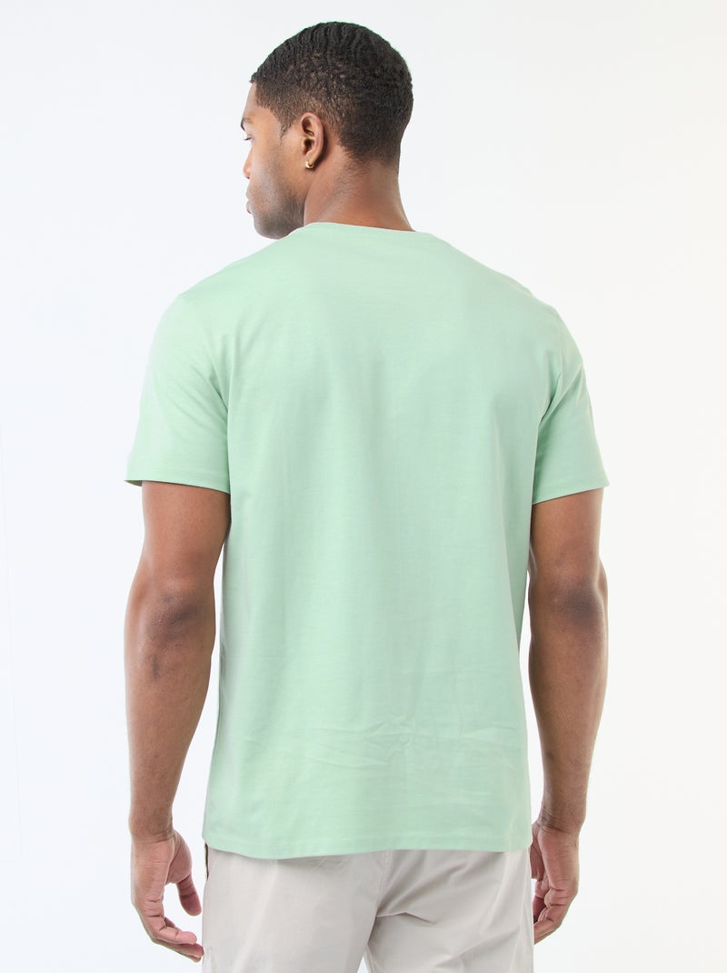 Katoenen T-shirt met ronde hals Groen - Kiabi