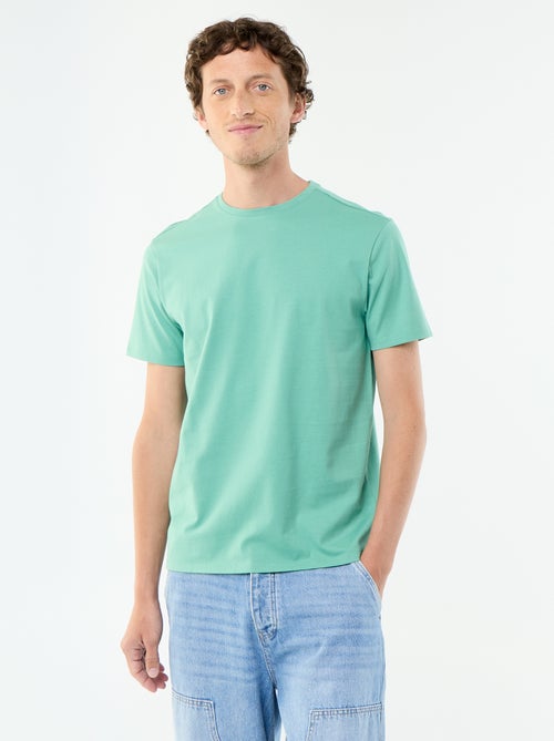Katoenen T-shirt met ronde hals - Kiabi
