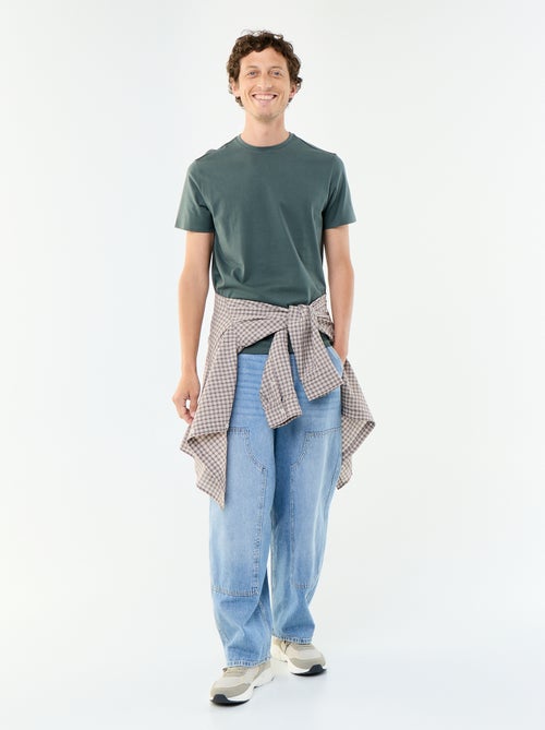 Katoenen T-shirt met ronde hals - Kiabi