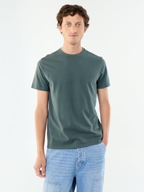 Katoenen T-shirt met ronde hals - Kiabi