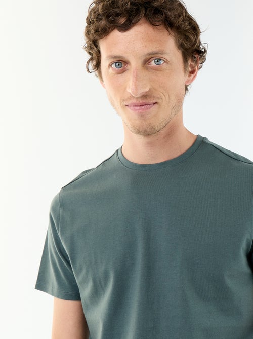 Katoenen T-shirt met ronde hals - Kiabi