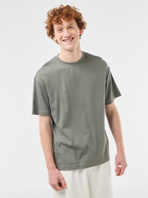 Katoenen T-shirt met ronde hals - Kiabi