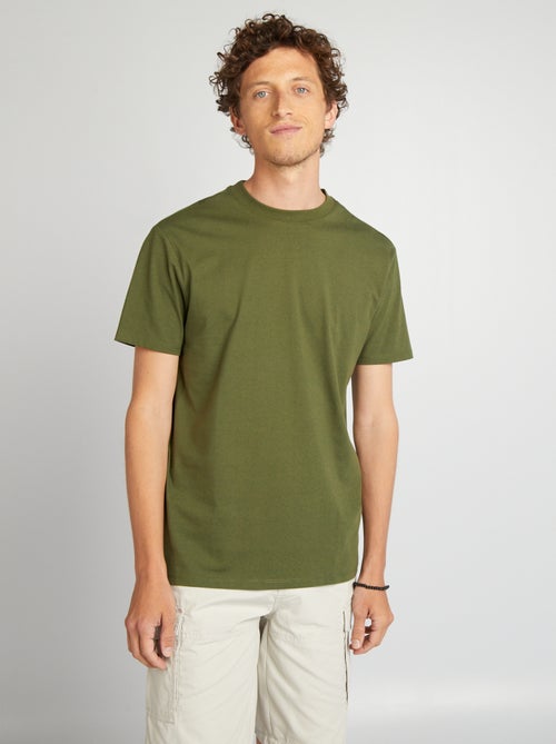 Katoenen T-shirt met ronde hals - Kiabi