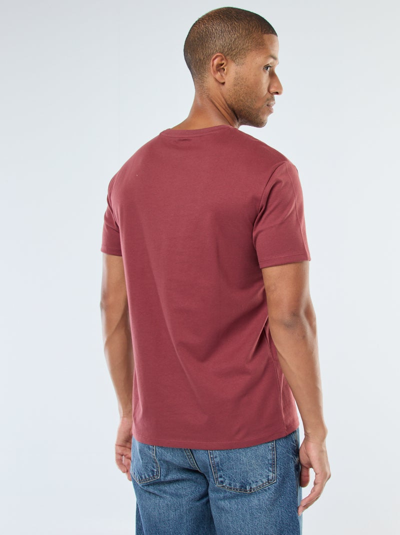 Katoenen T-shirt met ronde hals Rood - Kiabi