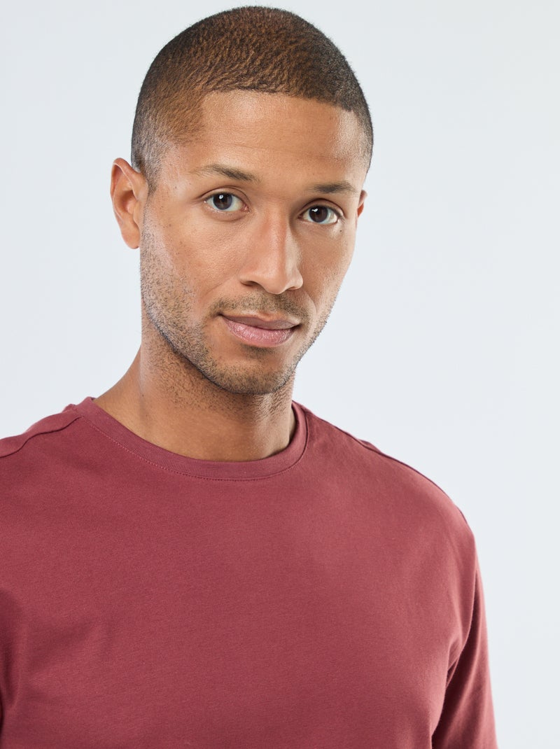 Katoenen T-shirt met ronde hals Rood - Kiabi