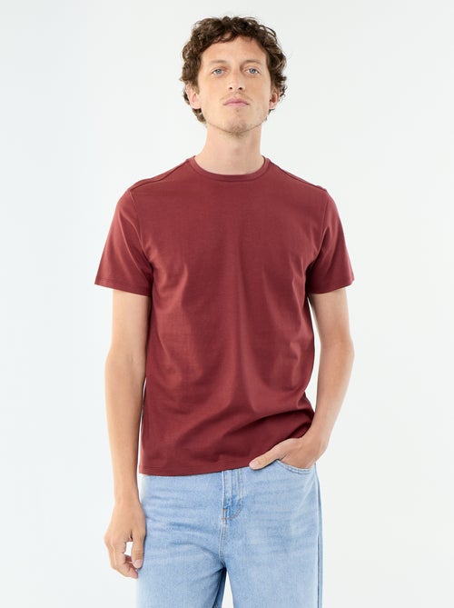 Katoenen T-shirt met ronde hals - Kiabi