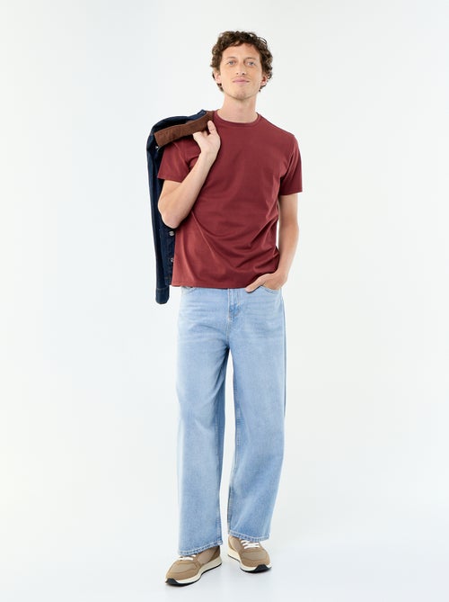 Katoenen T-shirt met ronde hals - Kiabi