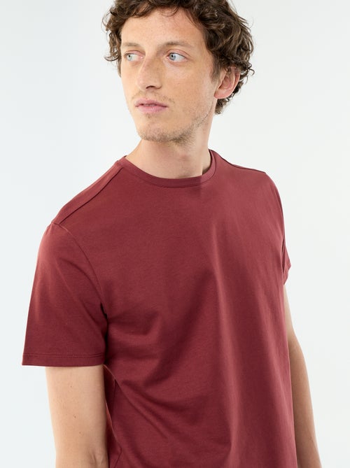 Katoenen T-shirt met ronde hals - Kiabi