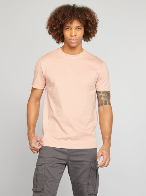 Katoenen T-shirt met ronde hals - Kiabi