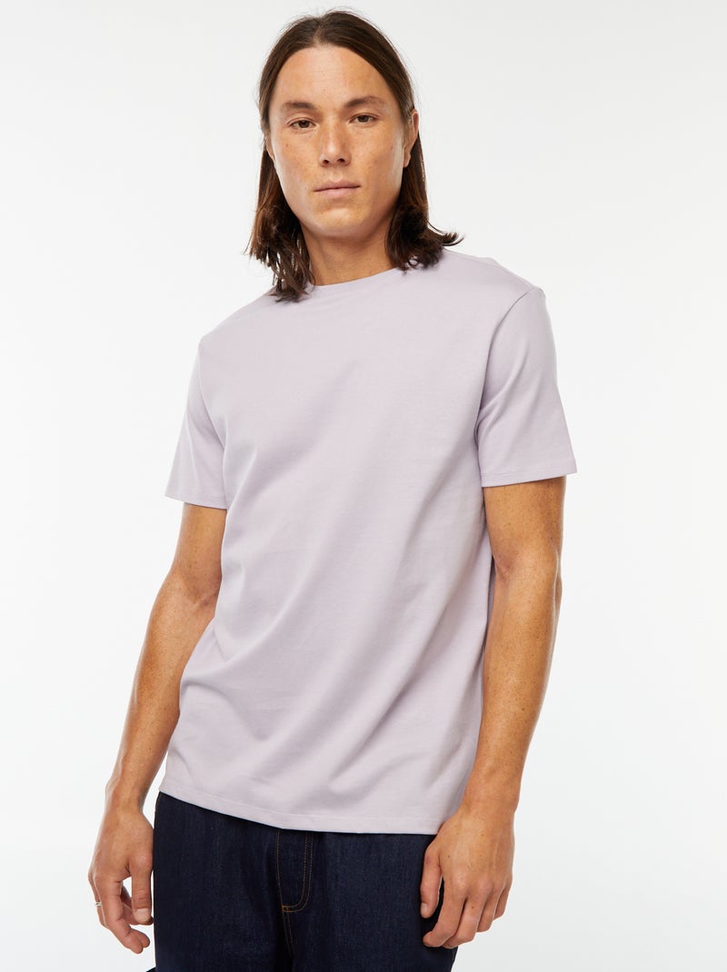 Katoenen T-shirt met ronde hals Rose - Kiabi