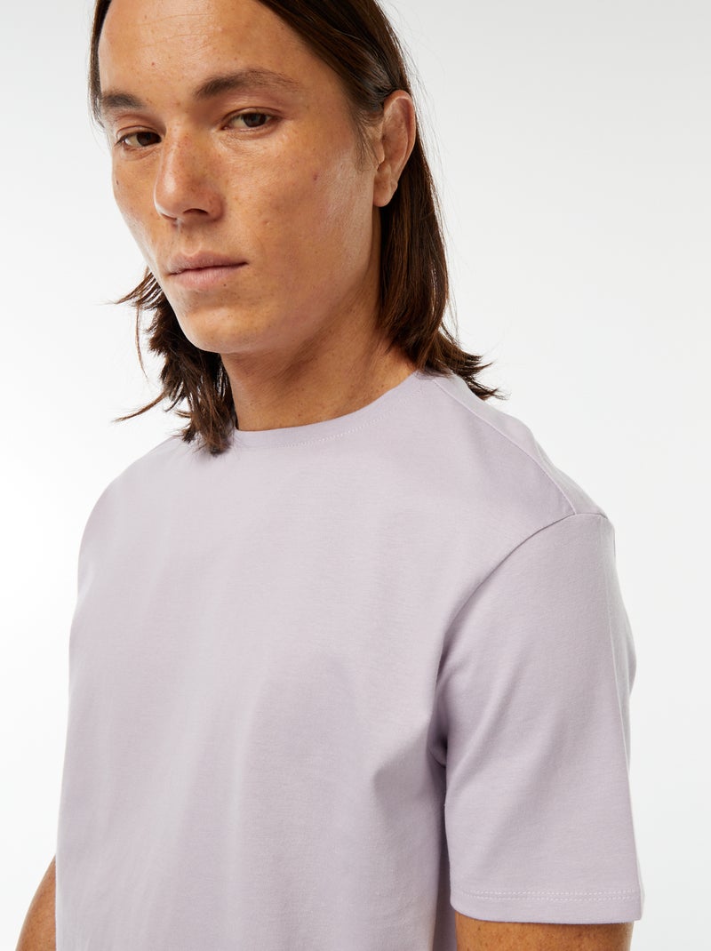 Katoenen T-shirt met ronde hals Rose - Kiabi