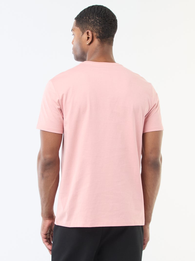 Katoenen T-shirt met ronde hals Rose - Kiabi