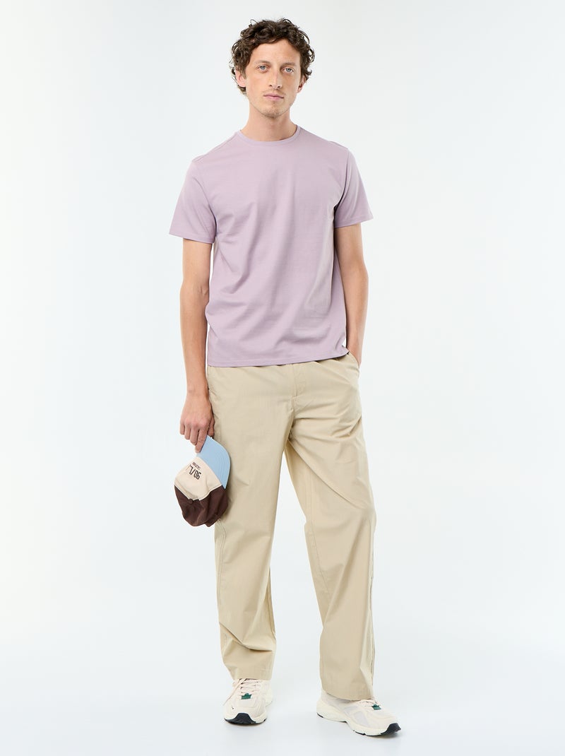 Katoenen T-shirt met ronde hals Rose - Kiabi