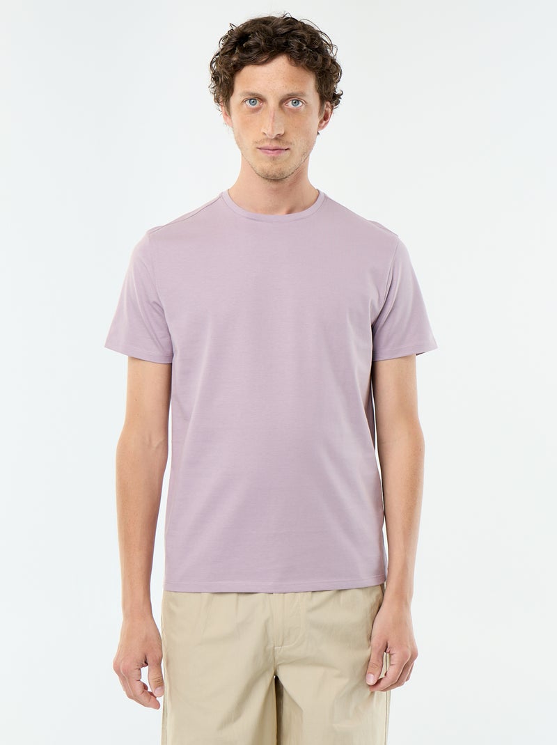 Katoenen T-shirt met ronde hals Rose - Kiabi