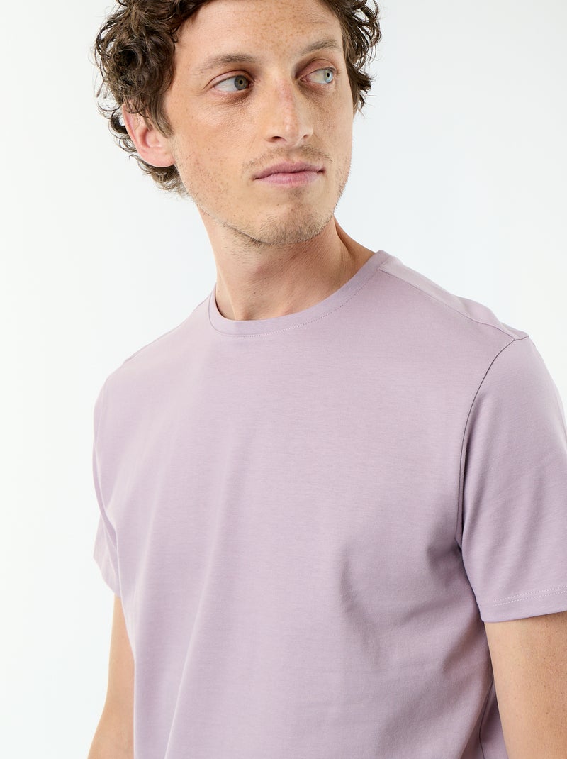 Katoenen T-shirt met ronde hals Rose - Kiabi