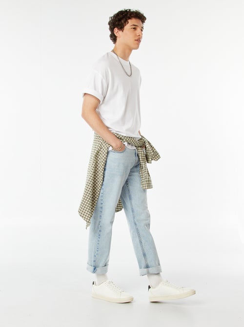 Katoenen T-shirt met ronde hals - Kiabi