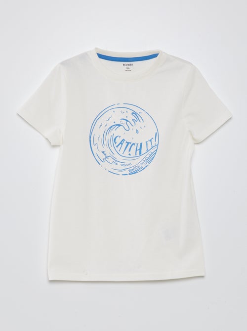 Katoenen T-shirt met ronde hals - Kiabi
